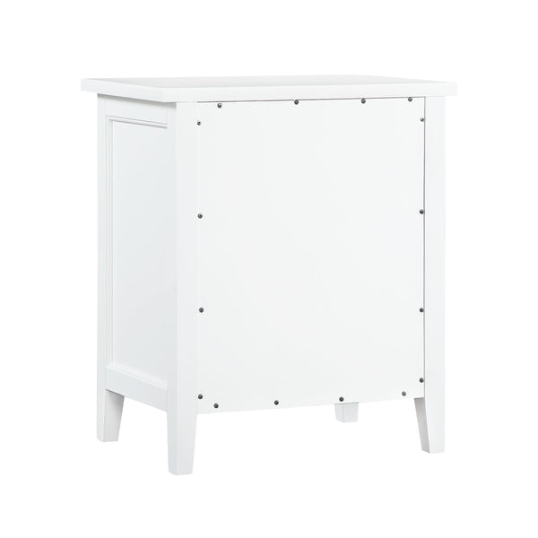 English Elm Luca 3-Drawer Nightstand with Dovetail Drawers and Metal Glides, Tapered Legs, No Assembly Required White B050P376948