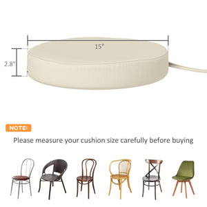 English Elm Soft Round Dining Chair Cushions Set of 4 with Washable Covers and Foam Padding Cream White T3971P443064