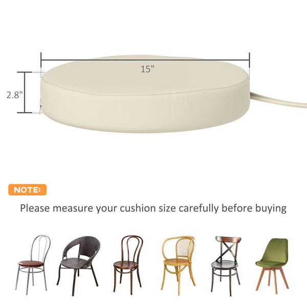 English Elm Soft Round Dining Chair Cushions Set of 4 with Washable Covers and Foam Padding Cream White T3971P443064