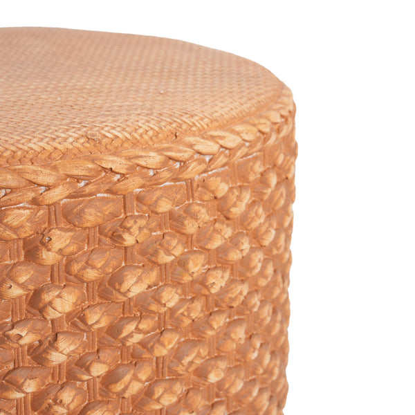 English Elm Christopher Knight Home® - Evie Round Outdoor MGO Side Table — Weatherproof Brown Rattan Drum, Recyclable, Stable, Versatile 18" N775P300877B