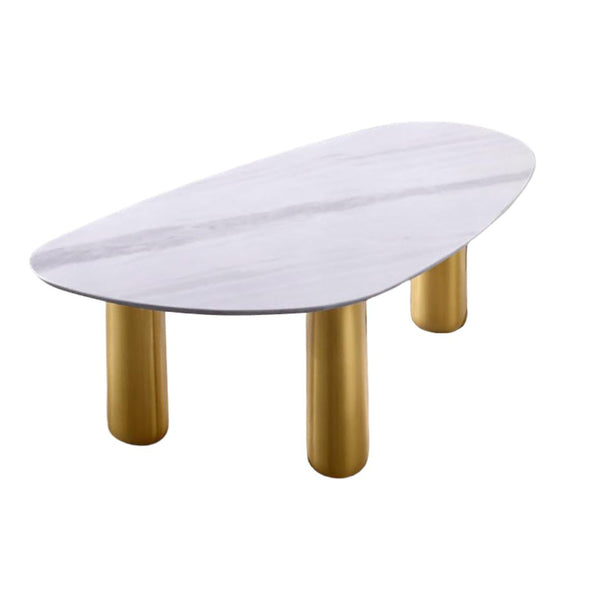 English Elm Contemporary 3Pc Table Set: Luxurious Sintered Stone & Matte Gold Accents For Modern Living Spaces B2741S00659