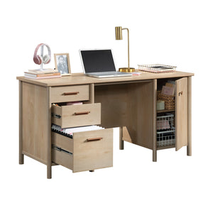 English Elm Computer Desk - Compact Brown Design With Storage Drawers For Home Office Or Study Space Solutions B356P402785
