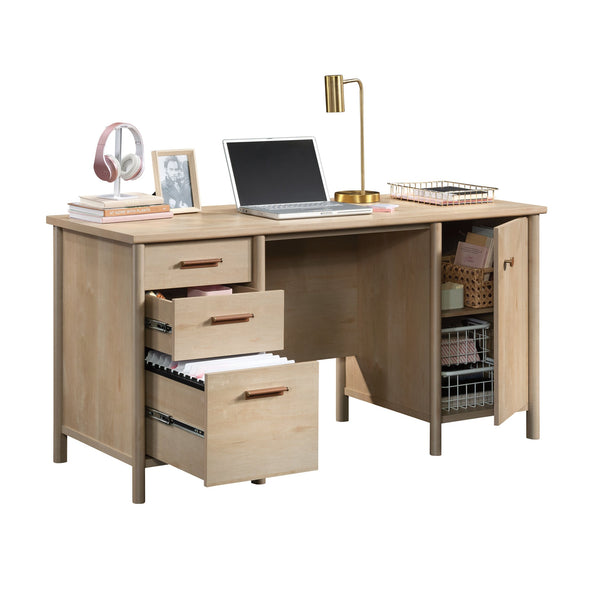English Elm Computer Desk - Compact Brown Design With Storage Drawers For Home Office Or Study Space Solutions B356P402785