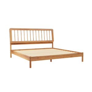 Spindle Midcentury Modern Solid Wood King Bed Caramel CMAB8BCA Walker Edison