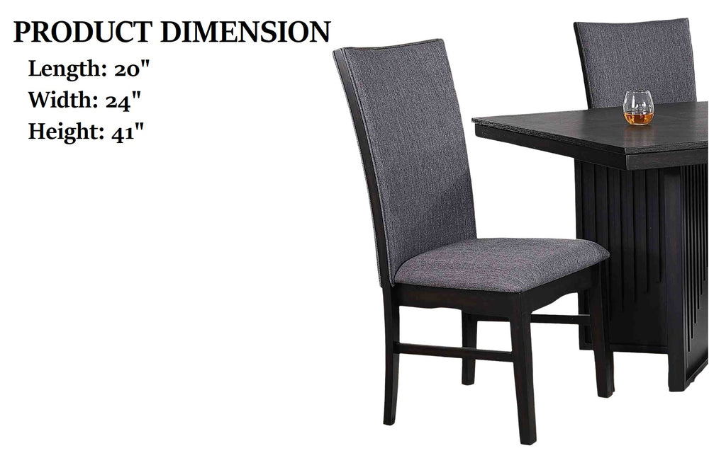 English Elm Modern 2pc Side Chair Set - Sleek Black Polyester Upholstery, Modern Minimalist Dining & Office Seating, Easy Assembly, 20"W x 24"D x 41"H B2741P406738
