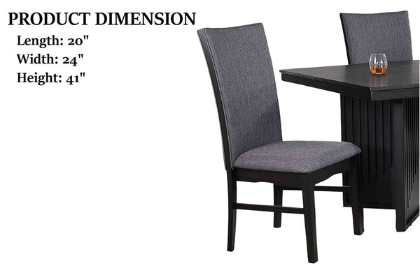 English Elm Modern 2pc Side Chair Set - Sleek Black Polyester Upholstery, Modern Minimalist Dining & Office Seating, Easy Assembly, 20"W x 24"D x 41"H B2741P406738