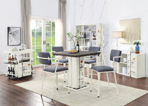 English Elm Grey Counter Height Chair Set Of 2 - Stylish, Padded, Ergonomic Seating For Kitchen & Bar Areas B062P209230