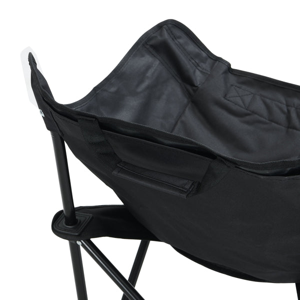 English Elm 2PCS Durable Folding Camping Chairs with Cushioned Seat, Side Pocket & Carry Bag for Outdoors Black 26.38 L x 6.3 W x 6.3 H W2297P316525