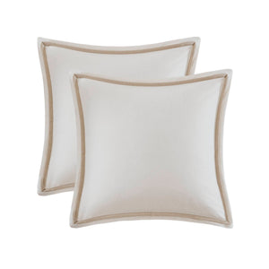 English Elm 9-piece King Bedding Set Velvet Slub Fabric Embroidered Comforter with Euro Shams Taupe B035P482954