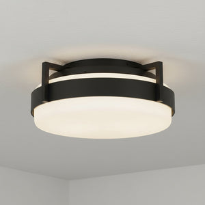 English Elm 15 Inch Led Flush Mount Ceiling Light with Etched Glass Diffuser for Any Room B370P399052