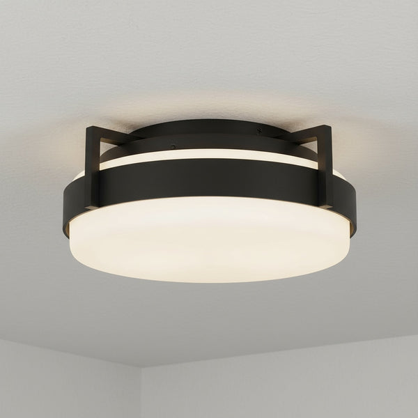 English Elm 15 Inch Led Flush Mount Ceiling Light with Etched Glass Diffuser for Any Room B370P399052