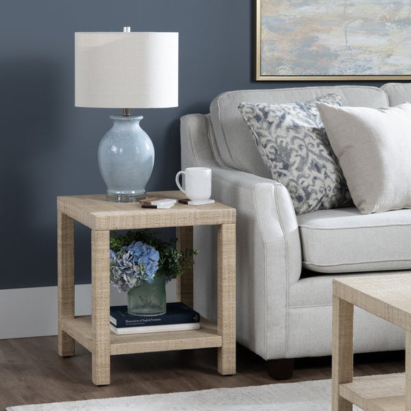 Crestview Collection 24.75"H Coastal Charm Ceramic Table Lamp With Crystal Base & Oatmeal Linen Shade For Versatile Lighting   Cvap2907