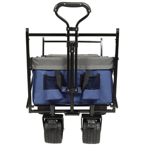 English Elm 480lbs Folding Utility Wagon with Canopy All-terrain Wheels Steel Frame Outdoor Hauler W2932P326773