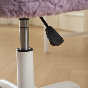 English Elm A&A Plush Faux Fur Office Chair with Ergonomic Wrap Back, Breathable No-Shed Seat and Stable Base Violet W1143P324152