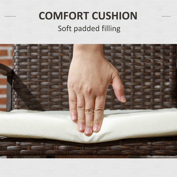 English Elm Outsunny 2 Piece Pe Rattan Outdoor Dining Chair Set With Cushions, Stylish Cream White Design For Patios W2225P200714-GIGA