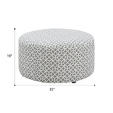 Wallace & Bay Ranger Gray Round Ottoman - Contemporary Style, Easy Care, No Assembly - 34.80 x 34.80 x 17.80