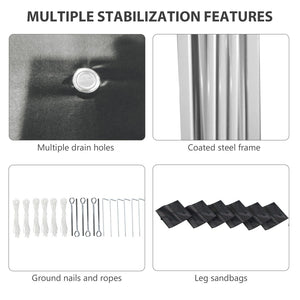 English Elm Outsunny 10' X 19.5' Pop Up Canopy Tent – Adjustable Height, Sidewalls, Wheeled Bag For Outdoor Events W2225P174215-GIGA
