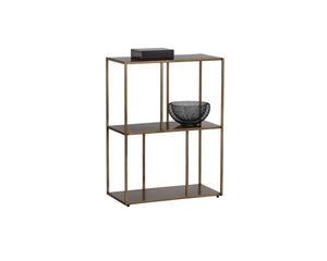 Sunpan Eiffel Low Bookcase - Stylish Iron Design with Anti-Tipping Kit for Modern Living and Office Spaces Small - 23.75W x 12D x 31H