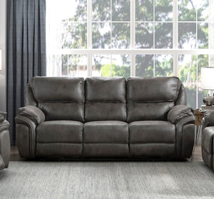 English Elm Plush Microfiber Power Reclining Sofa with Usb Port and Solid Wood Frame B011P230401