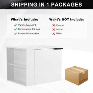 English Elm 24" Modern Bathroom Vanity Cabinet For Large Spaces - Stylish Storage & Customizable Sink Options W1972P204942