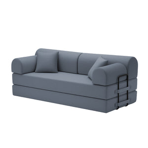 English Elm Convertible Corduroy Floor Sofa Folds Flat as Sleeper Daybed for Studio Living Dark Gray W5532P438823