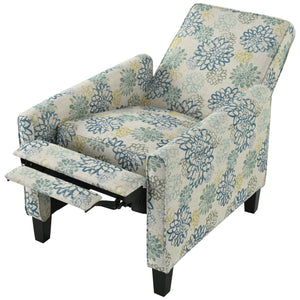 English Elm Christopher Knight Home® - 27.5" Push Back Recliner with Beech Legs, Deep Ergonomic Seat & Extendable Footrest for Rooms Blue N763P256508C