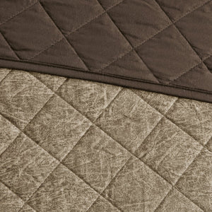 English Elm 6 Piece Reversible Daybed Cover Set Boone - Faux Suede Diamond Quilted Twin, 6-Pc Cabin Charm Ensemble B03597569