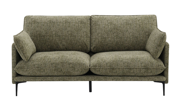 English Elm Dalton Green Chenille Sofa with Tufted Compressed Cushions, 2 Accent Pillows, Metal Legs, 440lb Capacity B2726P406277