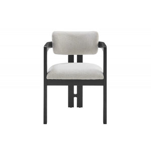 English Elm Modern Rustic Upholstered Dining Arm Chair with Sculptural Fluted Base, Curved Arms & Plush Comfort Black 24.5 L x 25.5 W x 40.5 H B011P366702