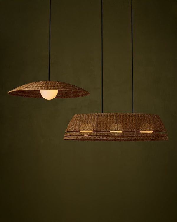 Currey & Company Barbary Oval Outdoor Chandelier - Handwoven Durable Wicker, Adjustable Height, Stylish Illumination Natural All,Weather Wicker ,Metal ,Glass 9500-0021-currey-company