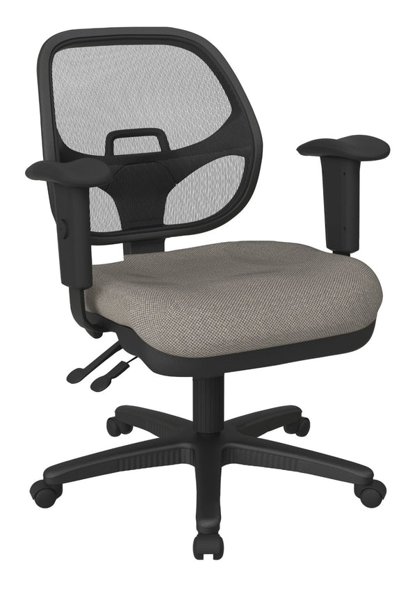 OSP Home Furnishings Ergonomic Mesh Task Chair with Lumbar Support and Pneumatic Seat Height for Home Office Gold Dust 29024-294