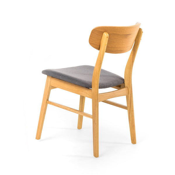 English Elm Christopher Knight Home® - DINING Chair with Cushioned Fabric Seat and Solid Rubberwood Legs, Natural Oak Finish, Stylish Comfort DARK GREY 58925.00OAK