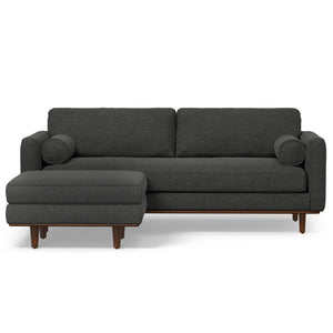 English Elm Morrison 2-Piece Sofa And Ottoman Set - Modern Charcoal Grey Comfort With Eco-Friendly Design B136P199227