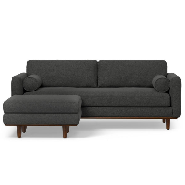 English Elm Morrison 2-Piece Sofa And Ottoman Set - Modern Charcoal Grey Comfort With Eco-Friendly Design B136P199227