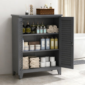 English Elm 47'' Heavy-Duty Metal Tool Storage Cabinet Slate - Space-Saving Wall Mount, Adjustable Shelves, Pegboard Organizer W3387P351632