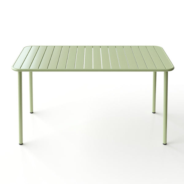 English Elm Sella Long Table In Frosty Green - Compact Outdoor Dining & Leisure Table For Balconies & Patios W3318P308295-GIGA
