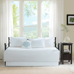 English Elm 6 Madison Park Quebec Daybed Cover Set Reversible Twin 6-Piece Cottage Quilted Microfiber with Antimicrobial Protection White 17.72 L x 15.75 W x 8.66 H B03597488