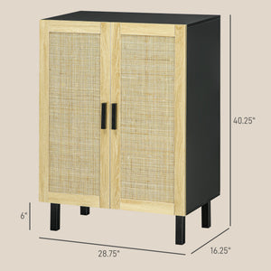 English Elm Homcom Stylish Sideboard Buffet Cabinet With Rattan Doors, Adjustable Shelves, Modern Boho Design W2225P217720