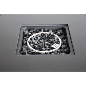 English Elm 25'' 25'' H x 30'' W Steel Outdoor Fire Pit Table with Lid, Gray, 40,000 BTU, 8hr Burn Time, Push-Button Ignition B120P230266