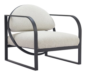 Zuo Modern Flakt Accent Chair In Ivory - Modern Urban Design With 100% Olefin Fabric And Durable Aluminum Frame White 100% Polyester,Aluminum 704054-zuo-modern