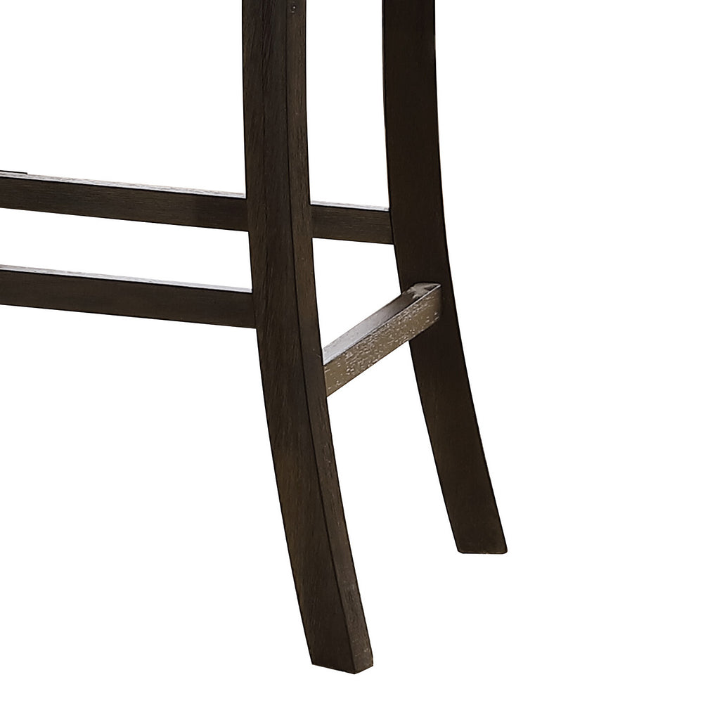 English Elm Distressed Walnut Counter Height Chair Set of 2 with Scooped 18mm Seats, Ladder Back & Tapered Acacia Legs B062P209259