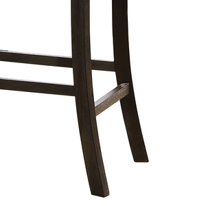 English Elm Distressed Walnut Counter Height Chair Set of 2 with Scooped 18mm Seats, Ladder Back & Tapered Acacia Legs B062P209259