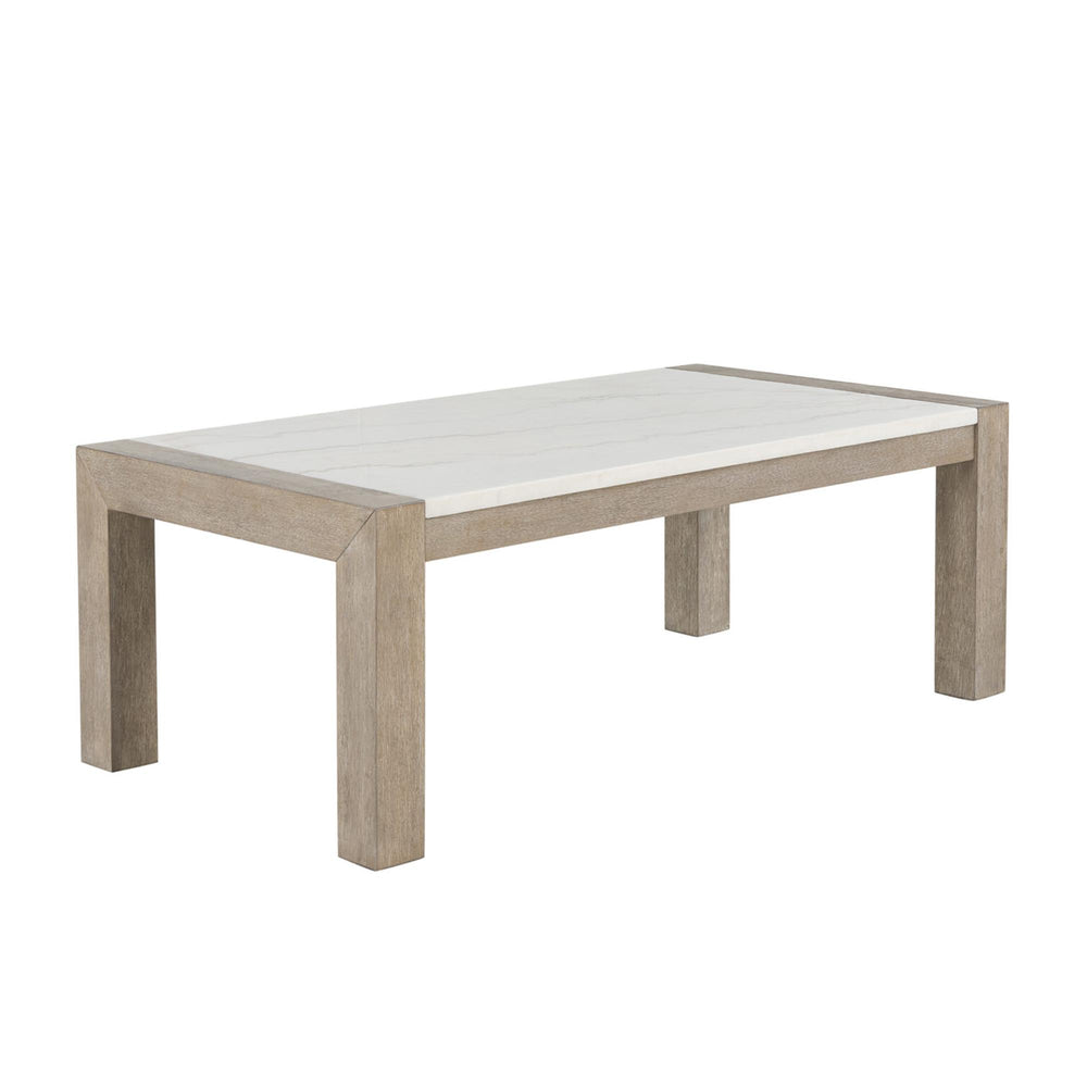 English Elm Ana Genuine Marble Top Coffee Table with Natural Veining for Neutral Living Rooms B201P411491