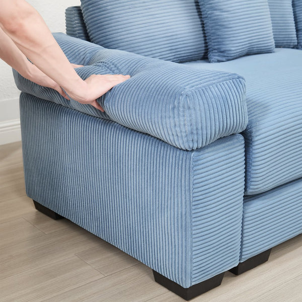 English Elm 54.3" Oversized Modular Sectional Couch - Cloud-Like Comfort, Premium Corduroy, Ergonomic Design & Easy Assembly W714S01345