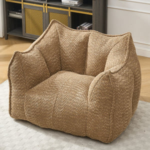 English Elm Sofa plush beanbag chair with superfiber cover and resilient foam filling for ultimate home comfort and relaxation Coffee W1996P252265