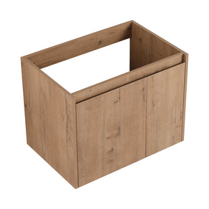 English Elm 24 Inch Bathroom Cabinet Resin Sink Vanity with Soft-Close Doors, Beveled Handle, Water-Resistant Finish Imitative Oak W999P228748