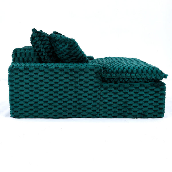 English Elm 51 Compact Comfort Sofa with Turtle Fleece, 51" Cozy Single Seat with Two Pillows, Modern Minimalist Design W3371P353193