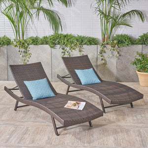 English Elm Christopher Knight Home® - Kauai Pe Wicker Chaise Set - All-Weather Loungers For Ultimate Outdoor Comfort & Relaxation 54087.00MP2