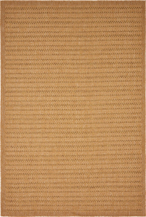 Unique Loom Outdoor Border Checkered Machine Made Border Rug Light Brown, Light Brown 6' 0" x 9' 0"