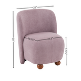 Christopher Knight Home® - Noble House - - Ultra-Soft Modern Low-Back Armless Accent Chair With Skin-Friendly Upholstery And Exquisite Round Pine Wood Feet, For Small Living Spaces, Living Room, Bedroom, Balcony, Office, Reading Nook, Purple